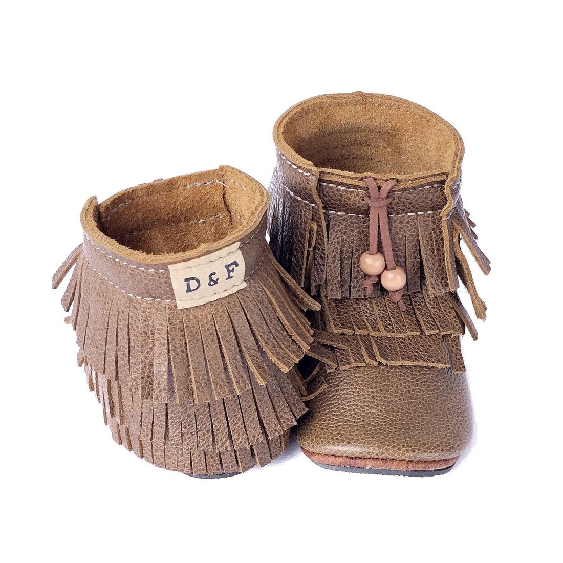 Duchess and Fox Weathered Trail Blazers • Fringe Moccasin Boots handmade barefoot shoes