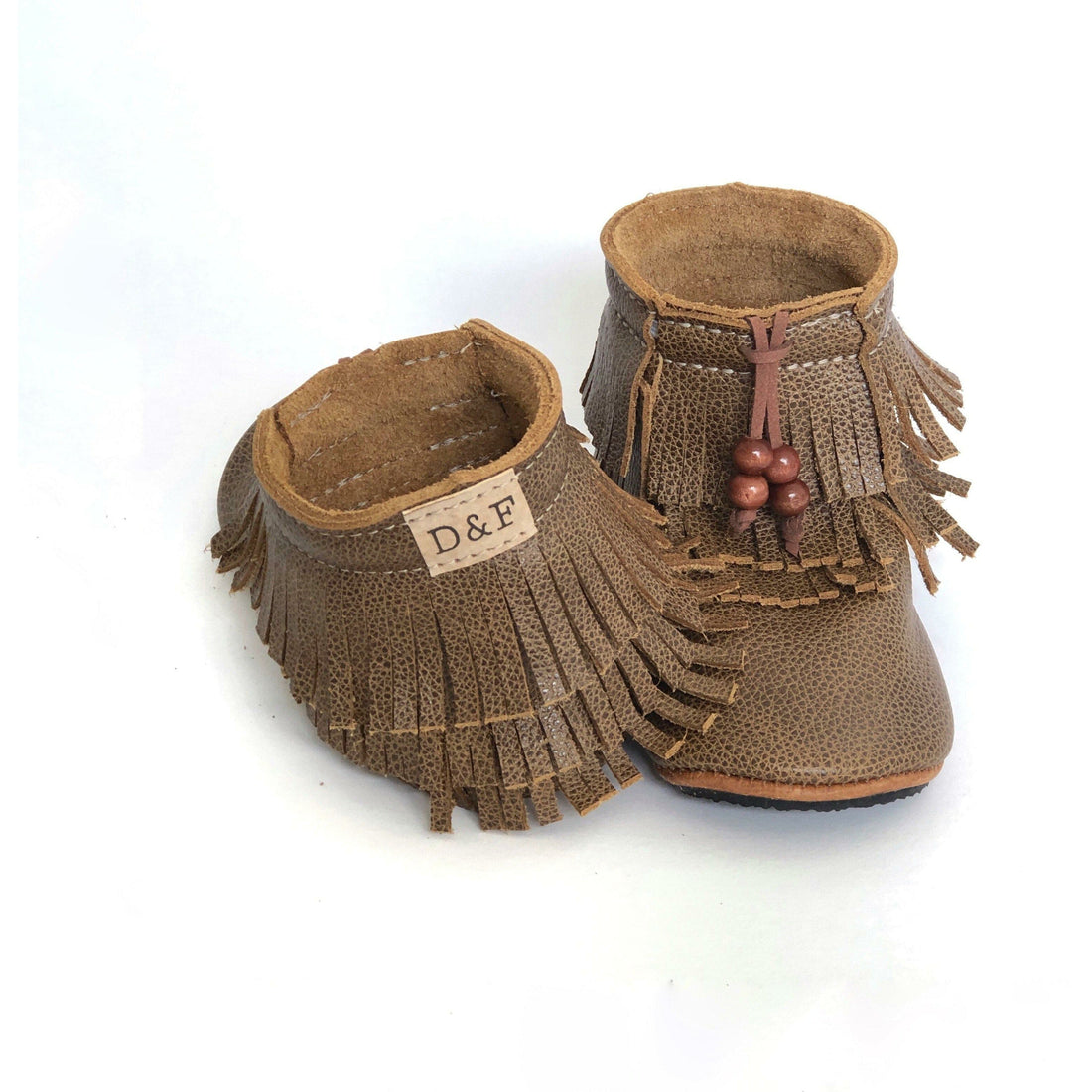 Duchess and Fox Weathered Trail Blazers • Fringe Moccasin Boots handmade barefoot shoes